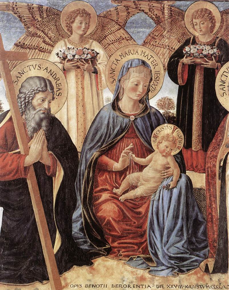 Madonna and Child between Sts Andrew and Prosper (detail) fg